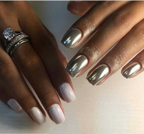 металлические ногти, техники создания металлического маникюра